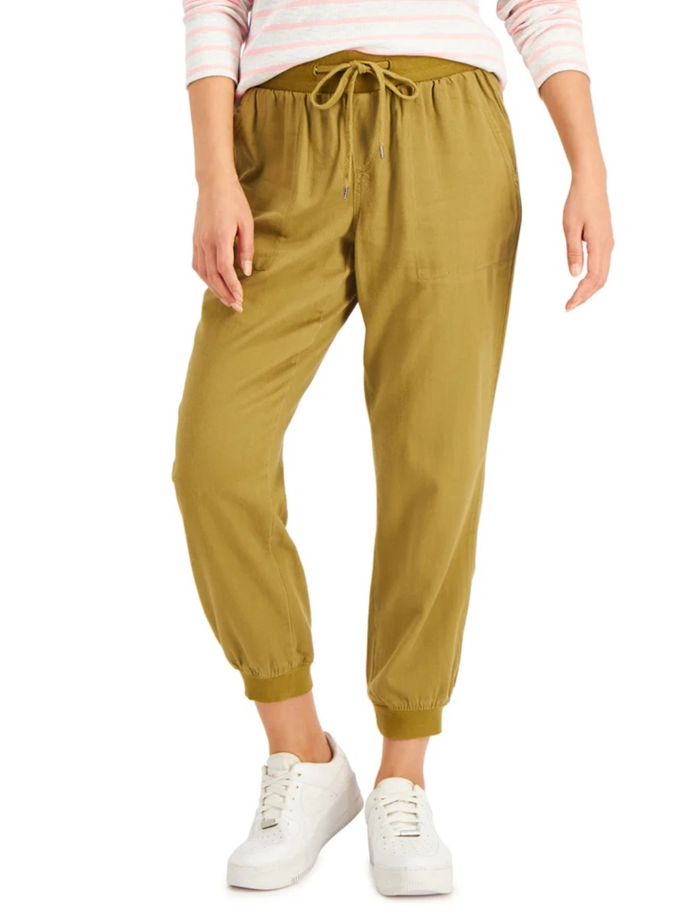Style & Co. Tan Drawstring Track Joggers